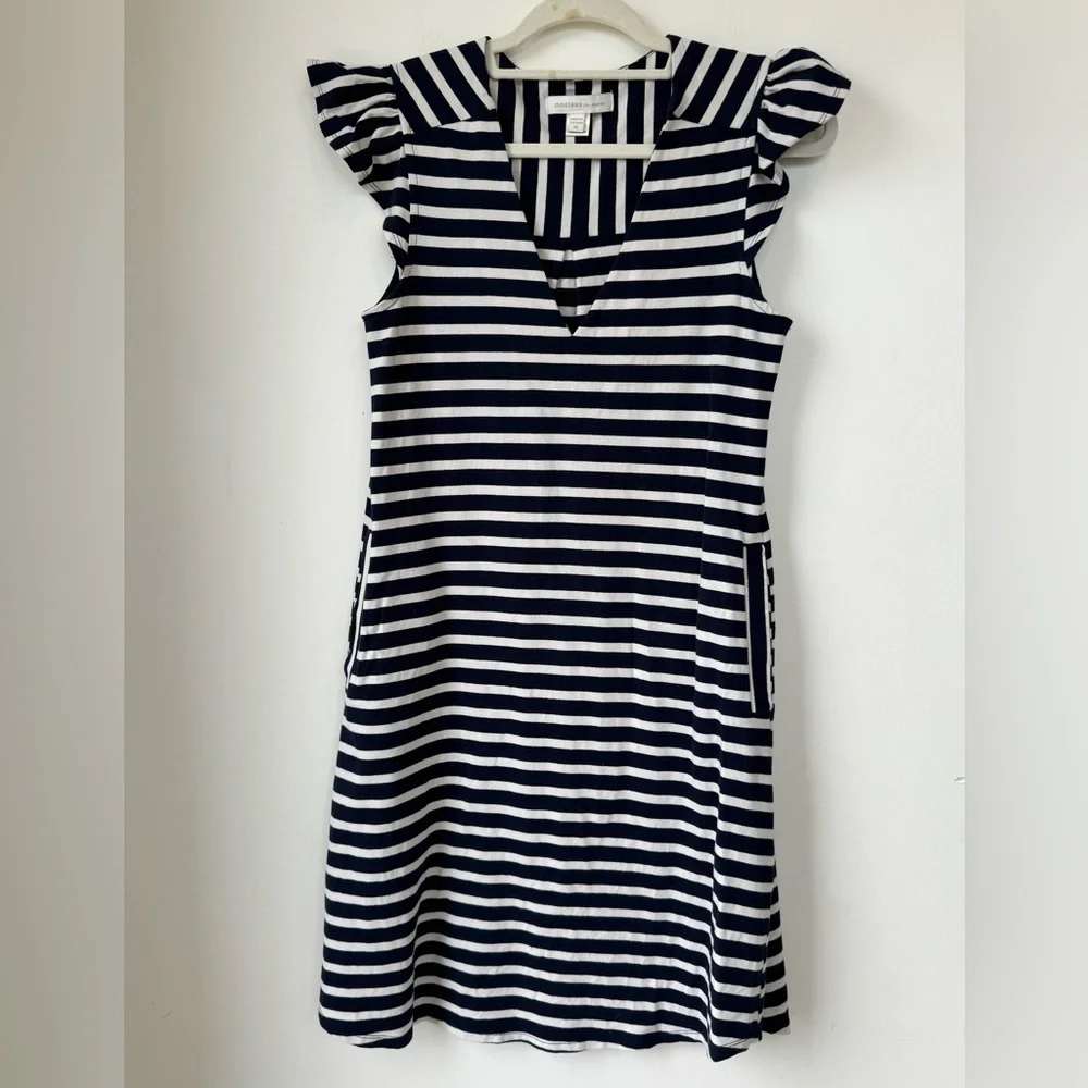 Monteau Black and White Striped Mini Dress - Picture 1 of 3